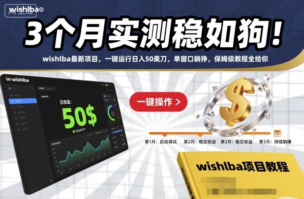 3个月实测稳如狗！wishlba最新项目，一键运行日入50美刀，单窗口躺挣，保姆级教程全给你【揭秘】-万象聊项目