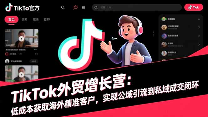TikTok外贸增长营：低成本获取海外精准客户，实现公域引流到私域成交闭环-万象聊项目