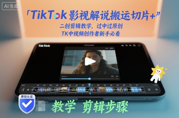 TikTok影视解说搬运切片+二创剪辑教学，过中过原创，TK中视频创作者新手必看-万象聊项目
