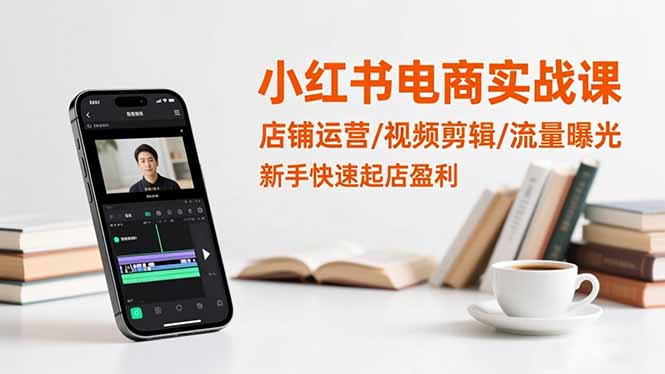 小红书电商实战课：店铺运营/视频剪辑/流量曝光，新手快速起店盈利-万象聊项目