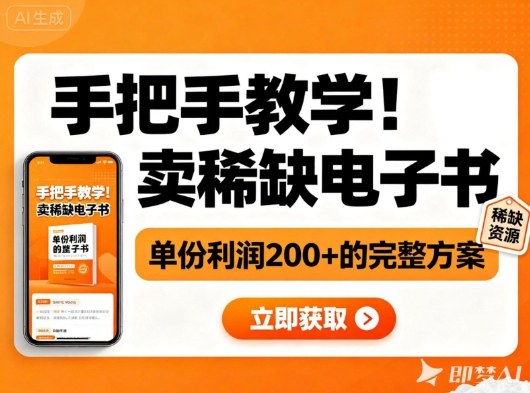 手把手教学！在小红书卖稀缺电子书，单份利润2张+的完整方案-万象聊项目