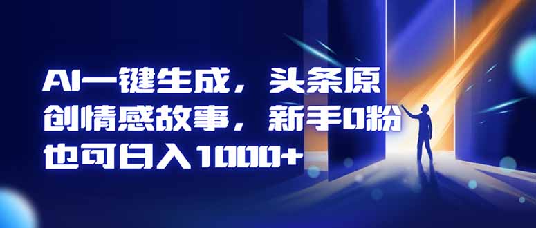 AI一键生成，头条原创情感故事，新手0粉也可日入1000+-万象聊项目