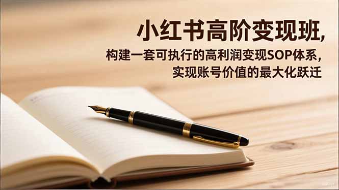 小红书高阶变现班，构建一套可执行的高利润变现SOP体系，实现账号价值的最大化跃迁-万象聊项目