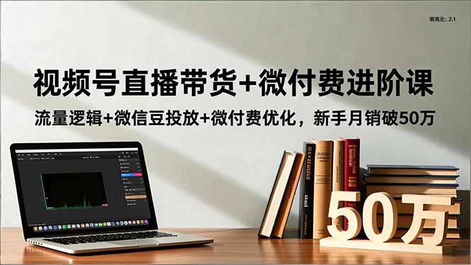 视频号直播带货+微付费进阶课：流量逻辑+微信豆投放+微付费优化，新手月销破50万-万象聊项目