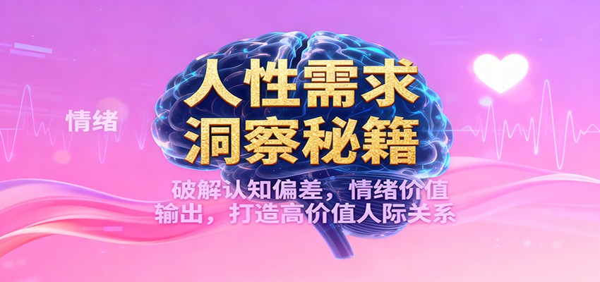 人性需求洞察秘籍，破解认知偏差，情绪价值输出，打造高价值人际关系-万象聊项目