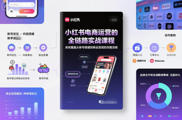 小红书电商运营的全链路实战课程，系统覆盖从账号搭建到商业变现的完整流程-万象聊项目