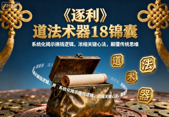 《逐利》道法术器18锦囊，系统化揭示搞钱逻辑，浓缩关键心法，颠覆传统思维(更新)-万象聊项目