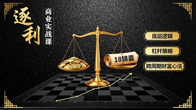 《逐 利》商业实战课，底层逻辑、杠杆策略、18锦囊，跨周期财富心法(更新-万象聊项目