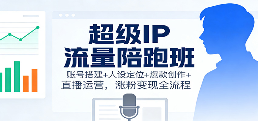 超级IP流量陪跑班：账号搭建+人设定位+爆款创作+直播运营，涨粉变现全流程-万象聊项目