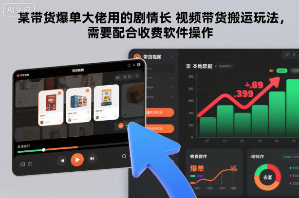 某带货爆单大佬用的剧情长视频带货搬运玩法，需要配合收费软件操作-万象聊项目