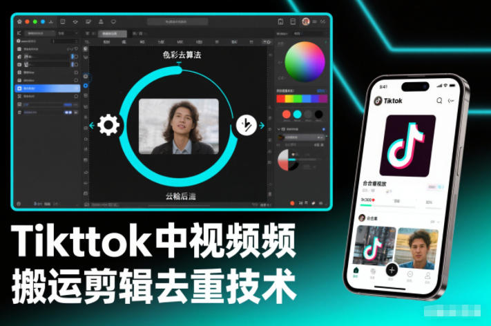 Tiktok中视频纯搬运剪辑去重技术，外来技术，自行测试-万象聊项目