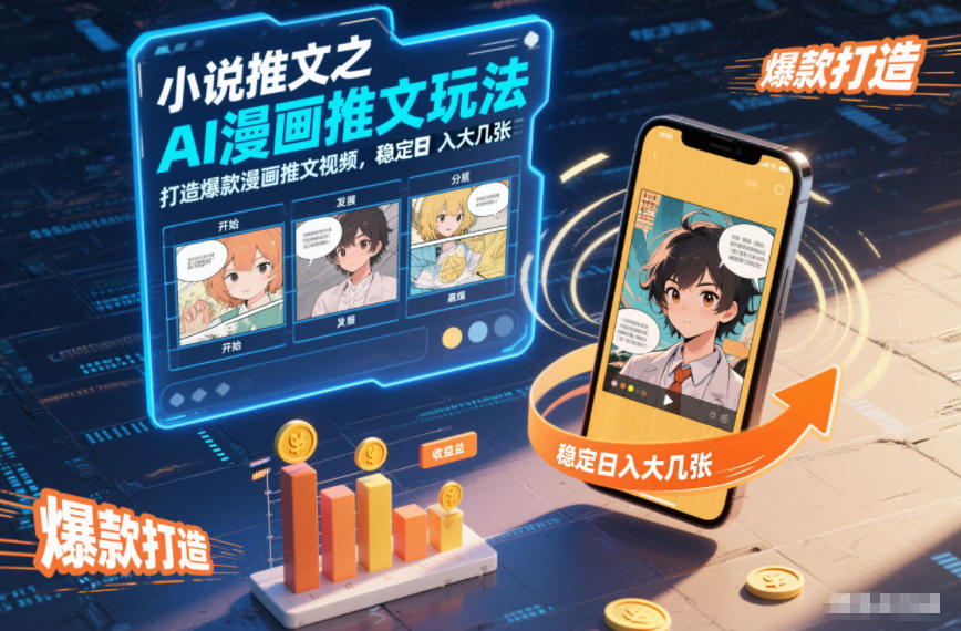 小说推文之AI漫画推文玩法，打造爆款漫画推文视频，稳定日入大几张-万象聊项目