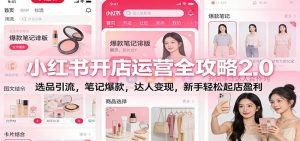 小红书开店运营全攻略2.0：选品引流，笔记爆款，达人变现，新手轻松起店盈利-万象聊项目
