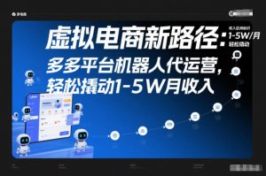 虚拟电商新路径:多多平台机器人代运营,轻松撬动1-5W月收入【揭秘】-万象聊项目