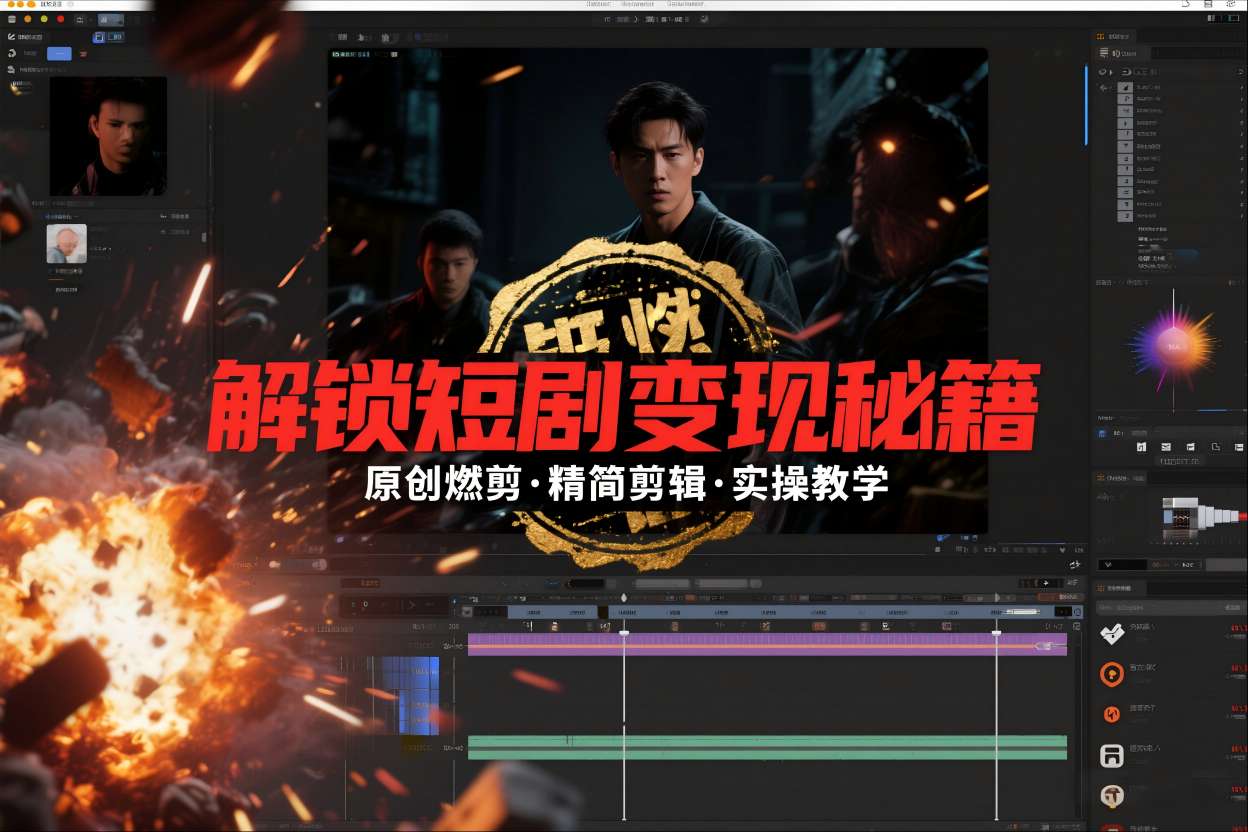 短剧拉新之原创燃剪精简剪辑实操课，解锁短剧变现秘籍-万象聊项目