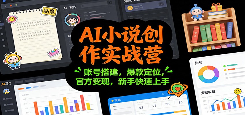 AI小说创作实战营：账号搭建，爆款定位，官方变现，新手快速上手-万象聊项目