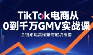 TikTok电商从0到千万GMV实战课，从0到1拆解实战秘籍(更新)-万象聊项目