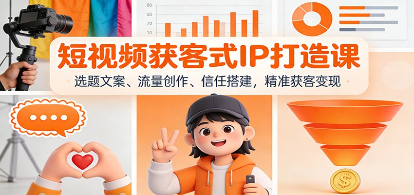 短视频获客式IP打造课：选题文案、流量创作、信任搭建，精准获客变现-万象聊项目