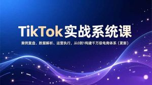 TikTok实战系统课,案例复盘、数据解析、运营执行,从0到1构建千万级电商体系(更新-万象聊项目