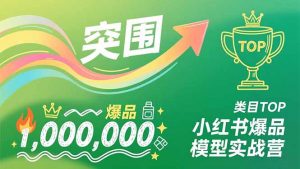 小红书爆品模型实战营,从新品突围到成为类目TOP,可复制路径,打造多个营收百万级爆品-万象聊项目