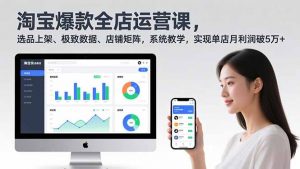 淘宝爆款全店运营课2.0,选品上架、极致数据、店铺矩阵,系统教学,实现单店月利润破5万+-万象聊项目