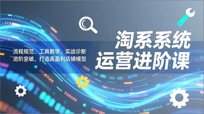 淘系系统运营进阶课2.0，流程规范、工具教学、实战诊断，进阶突破，打造高盈利店铺模型-万象聊项目