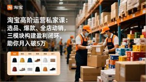 淘宝高阶运营私家课：选品、爆款、全店动销，三模块构建盈利闭环，助你月入破5万(更新12月-万象聊项目