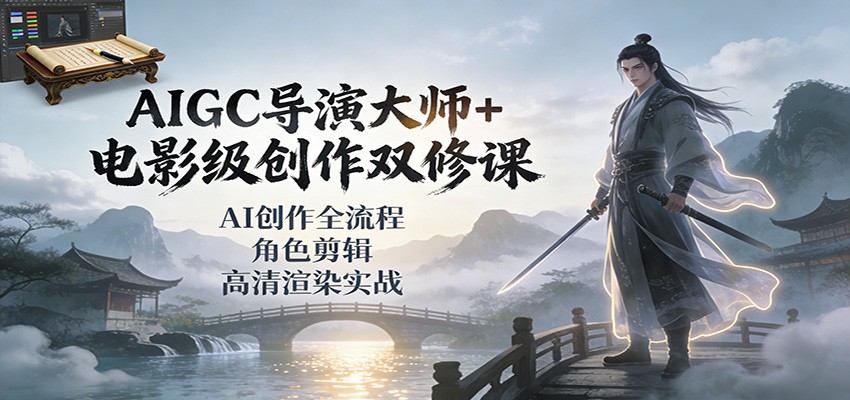 AIGC导演大师+电影级创作双修课：AI创作全流程、角色剪辑、高清渲染实战-万象聊项目
