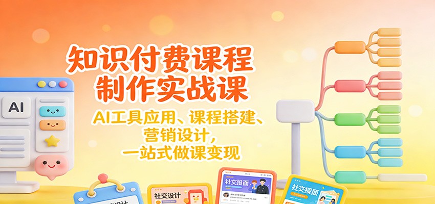 知识付费课程制作实战课：AI工具应用 、课程搭建、营销设计，一站式做课变现-万象聊项目