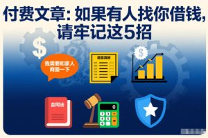 付费文章:如果有人找你借钱,请牢记这5招-万象聊项目