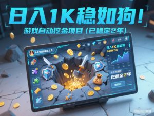 日入1K稳如狗!游戏自动挖金项目(已稳定2年),永不失业的副业之选【揭秘】-万象聊项目