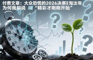 付费文章：大众恐慌的2026决赛淘汰年，为何我却说“精彩才刚刚开始”？-万象聊项目
