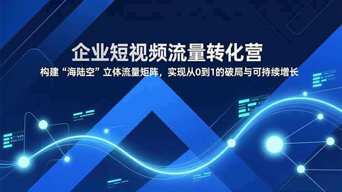 企业短视频流量转化营，构建“海陆空”立体流量矩阵，实现从0到1的破局与可持续增长-万象聊项目