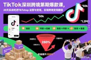 TikTok深圳跨境第2期爆款课,20天实战吃透TikTok Shop运营与变现,实现跨境变现翻倍-万象聊项目