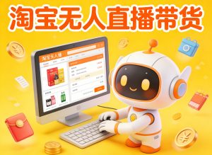 淘宝无人直播带货，24小时自动卖货，月佣金1W+，不违规不封号，不用露脸-万象聊项目