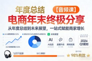 电商年未终极分享，从年度总结到未来展望，一站式赋能商家增长【音频课】-万象聊项目