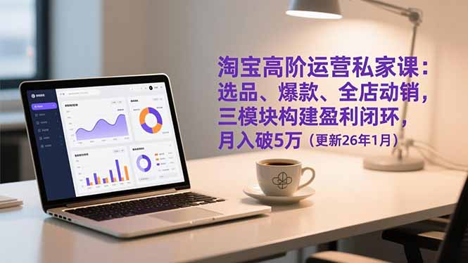 淘宝高阶运营私家课：选品、爆款、全店动销，三模块构建盈利闭环，月入破5万(更新26年1月-万象聊项目