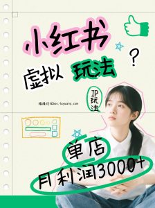 小红书虚拟玩法(铺货流和单品玩法),单店月利润3000+,IP打法+原创商品(0违规)-万象聊项目