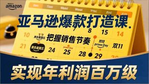 亚马逊爆款打造课,大促节点、全年规划、淡旺季打法,把握销售节奏,实现年利润百万级-万象聊项目