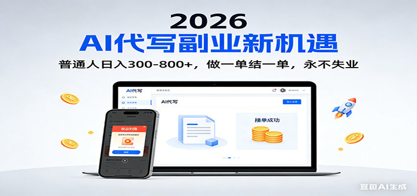 2026 副业首选！AI 代写日入 300-800，普通人0门槛，做一单结一单！-万象聊项目