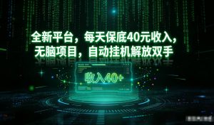 最新看广平台，每天保底30-4米，无脑项目，自动挂G解放双手【揭秘】-万象聊项目