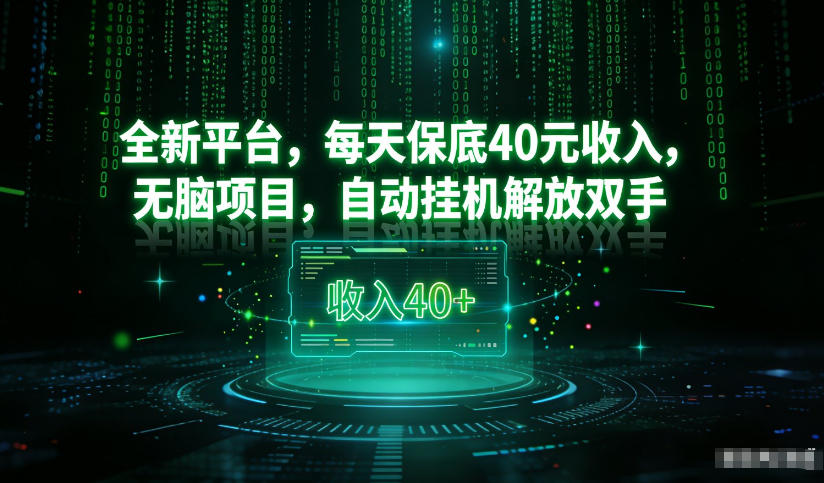 最新看广平台，每天保底30-4米，无脑项目，自动挂G解放双手【揭秘】-万象聊项目