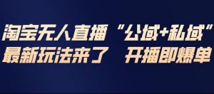 淘宝无人直播完整教程,公试+私域,最新玩法来了,开播即爆单-万象聊项目