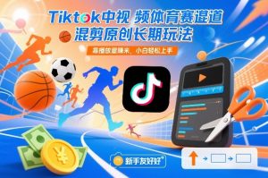 Tiktok中视频体育赛道混剪原创长期玩法，靠播放量賺米，小白轻松上手-万象聊项目