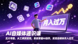 AI自媒体通识课,五大专题、从工具到变现,系统掌握AI创作,实现自媒体月入过万-万象聊项目