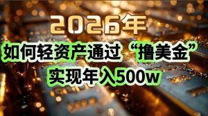 2026年如何轻资产通过“撸美金”实现年入500w-万象聊项目