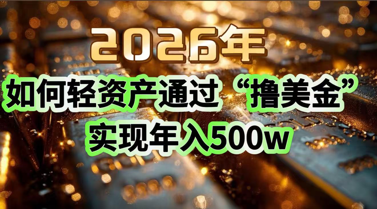 2026年如何轻资产通过“撸美金”实现年入500w-万象聊项目