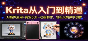 Krita从入门到精通:AI插件应用+商业设计+动画制作,轻松玩转数字创作-万象聊项目
