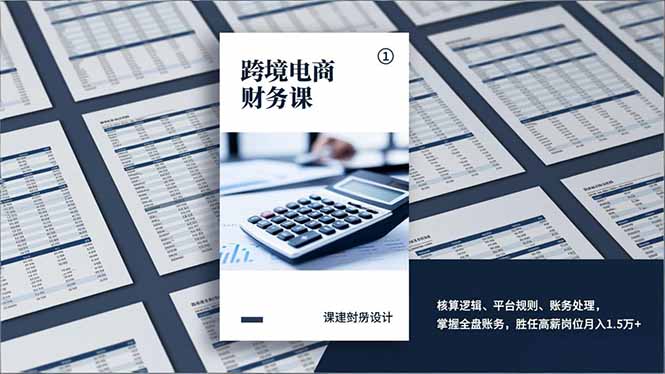 跨境电商财务课，核算逻辑、平台规则、账务处理，掌握全盘账务，胜任高薪岗位月入1.5万+-万象聊项目