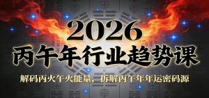 公众号付费文章：2026丙午年行业趋势课：解码丙火午火能量，拆解丙午年年运密码源-万象聊项目